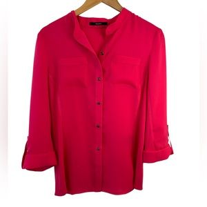 Elie Tahari Bright Pink Sheet Button Down Shirt